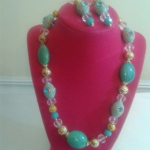 21" Necklace and Pierced Earrings